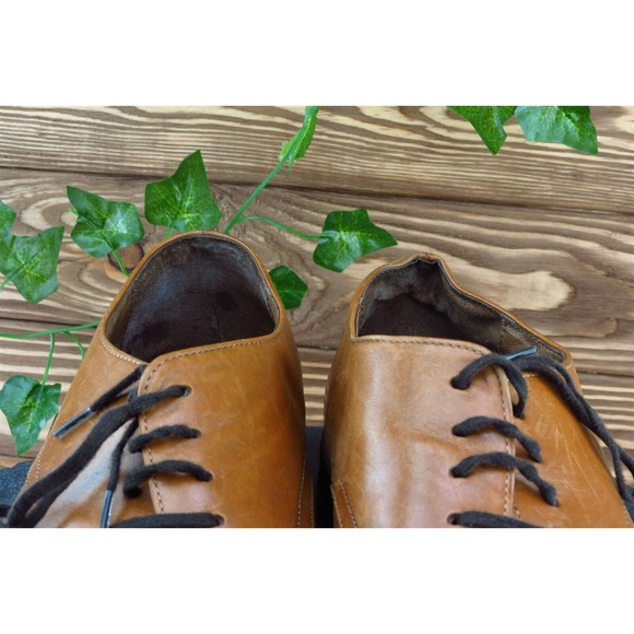 Gordon Rush Shoes Sz 11 M Almond Toe Brown Derby Oxfords Leather Men - Picture 3 of 8